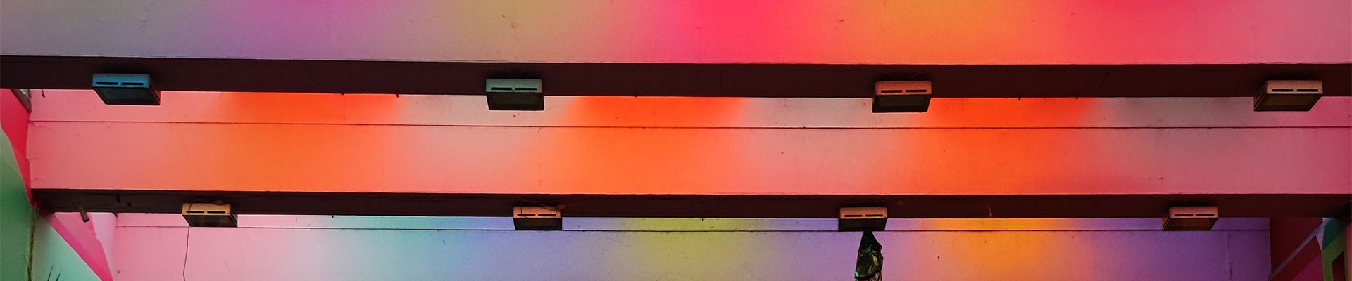 Brightly coloured roof