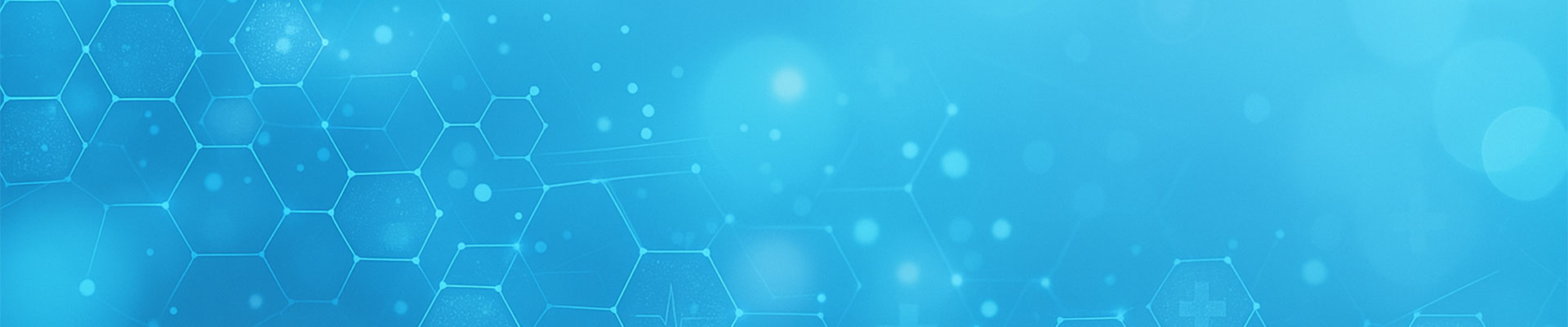 Hexagons and sparkles on a blue background