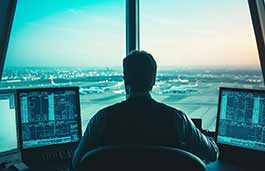 Air traffic controller at work 