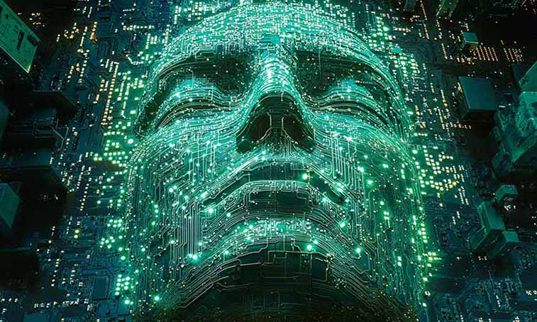 An AI-generated face with eyes closed