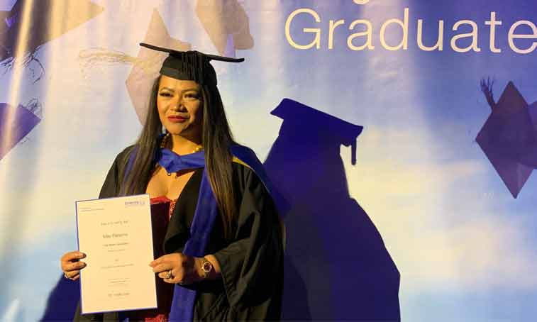 May Parsons at the graduation ceremony at Coventry University