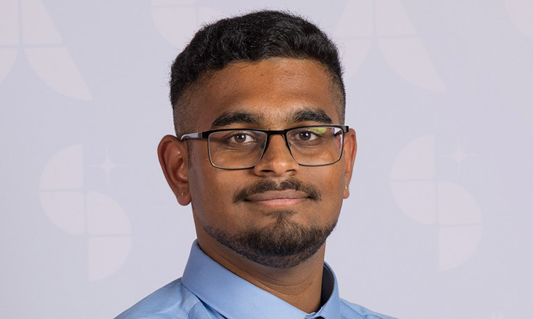 Rangeshh Thiyaharajhan smiling