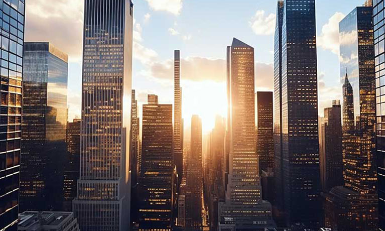 Skyscrapers in a city landscape