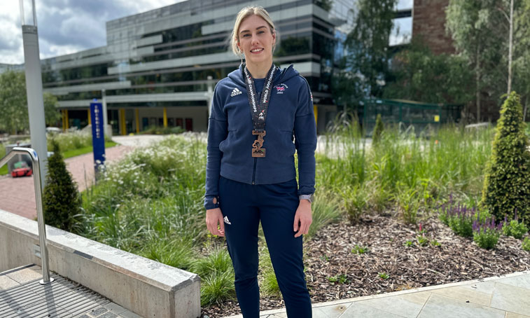 Emma Reid stood outside in the city of Coventry