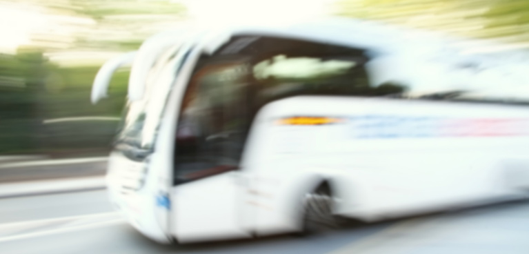 Blurred shot of coach in transit