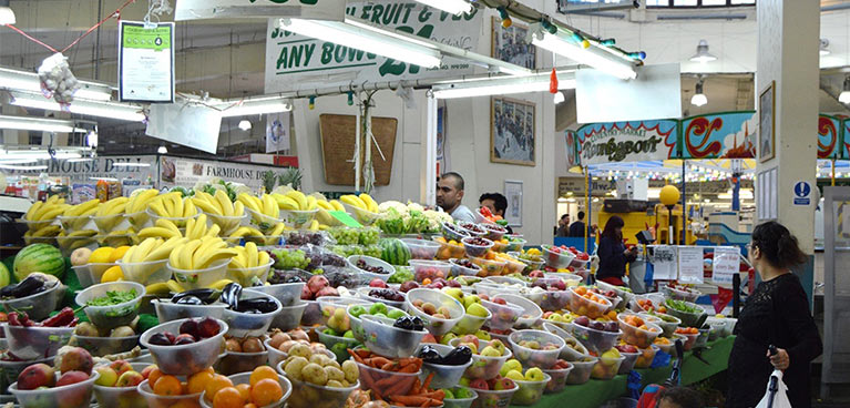 Vegetables inside Coventry Market