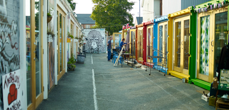 FarGo Village's colourful shops