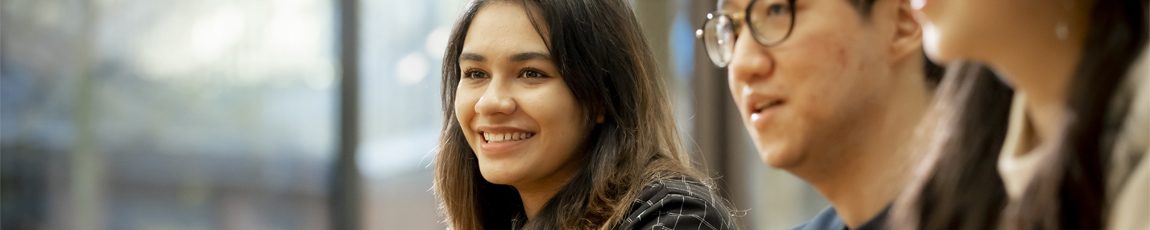 International students in The Hub on campus.