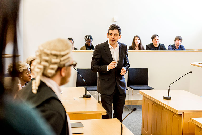 Alan East in action, Coventry University's moot room.