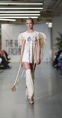 female model white dress