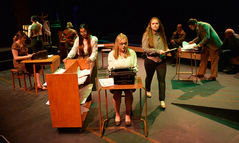Students using the theatre workshop