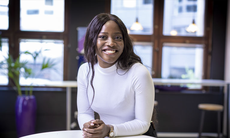 Students chatting outside the cathedral