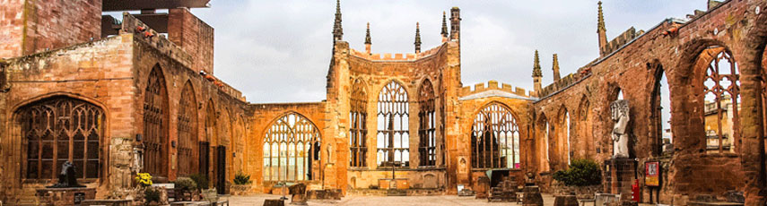 Coventry Cathedral on a clear day.