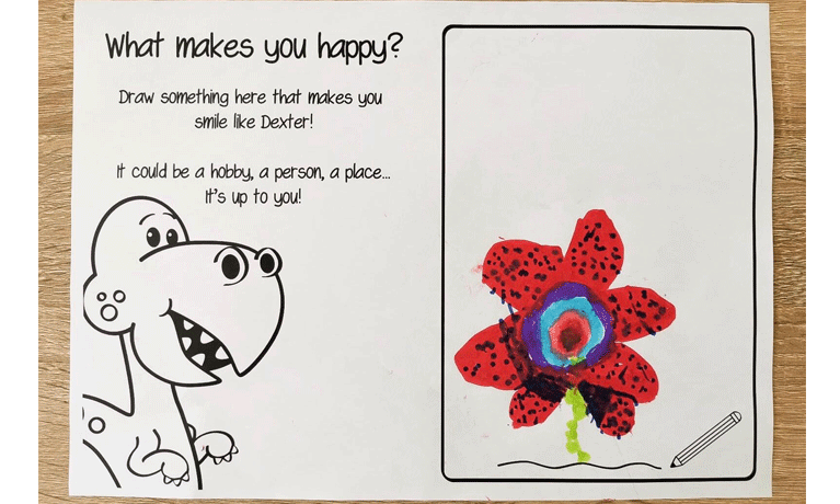 Child drawing - flower