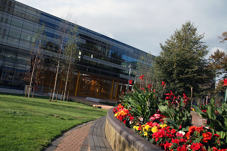 Garden area outside of the hub