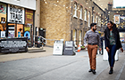 couple walking on london streets