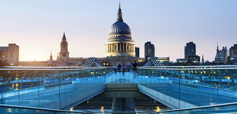 exterior night view of St pauls 