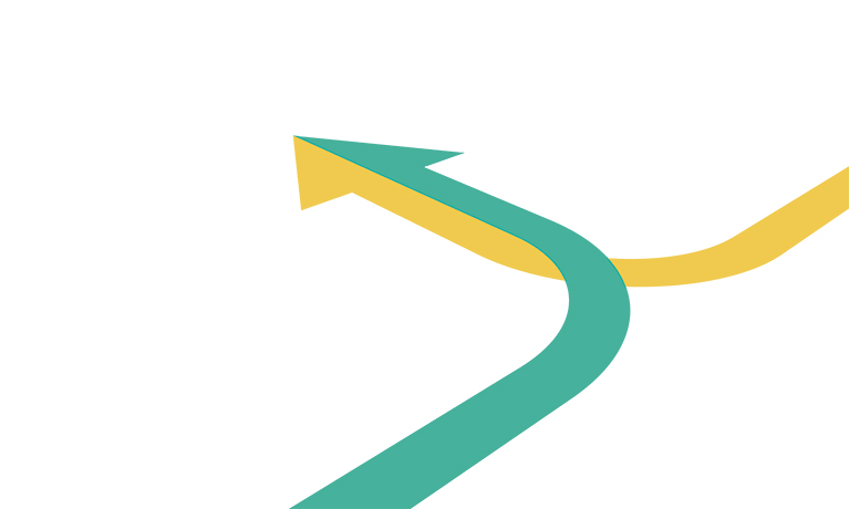 Green and yellow arrows on a white background.