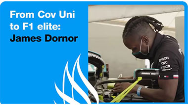 Student working on an engine component