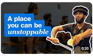 Man holding badminton racquet