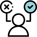 User icon for reject or accept an option