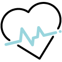 Heartbeat line going through the middle of a heart