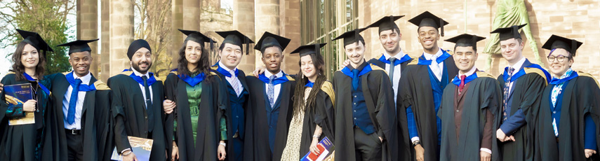 Group of students in gowns at their graduation ceremony