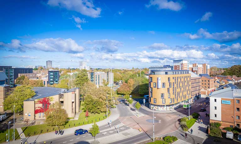 Ariel view of Coventry City Centre