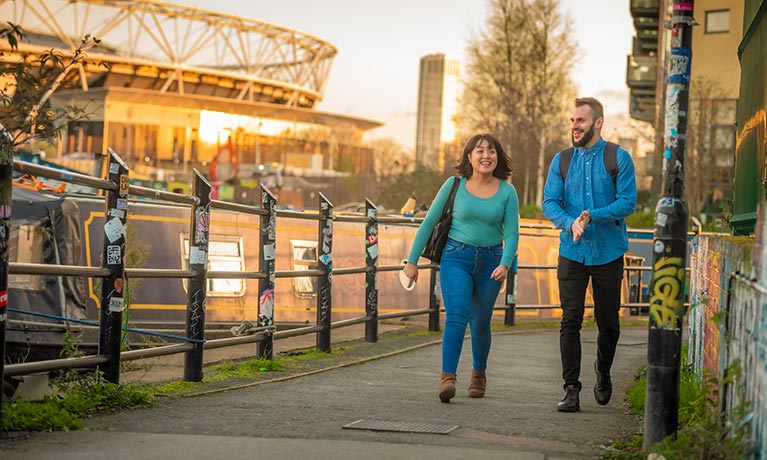 Students walking