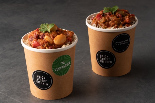 Two pots of hot food from Union Streat Kitchen