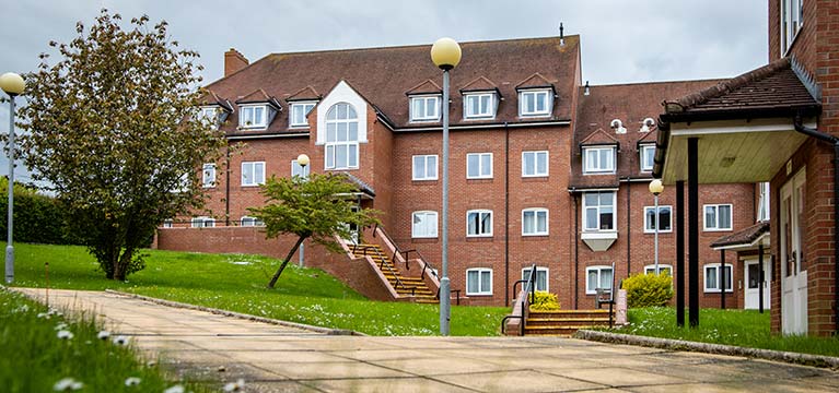 Exterior view of Cayley Halls accommodation block