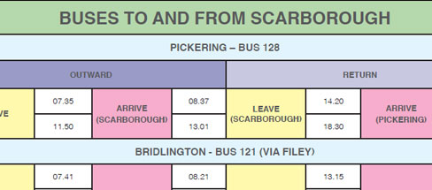 Bus/train timetable