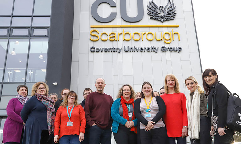 CU Scarborough students outside the campus