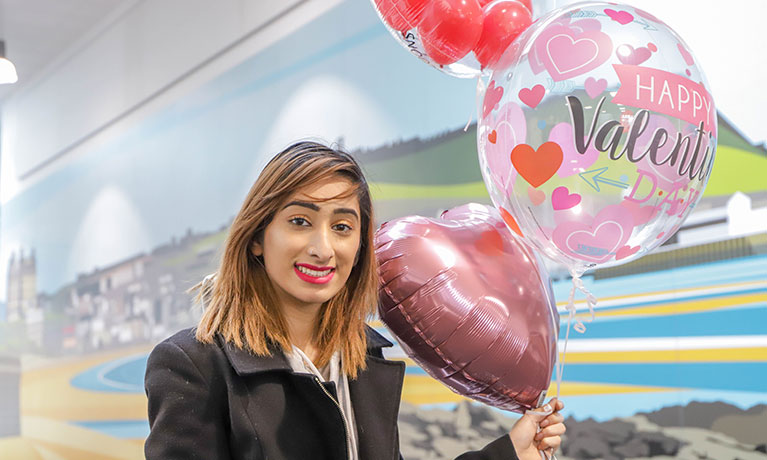 Sabah with some of her balloons