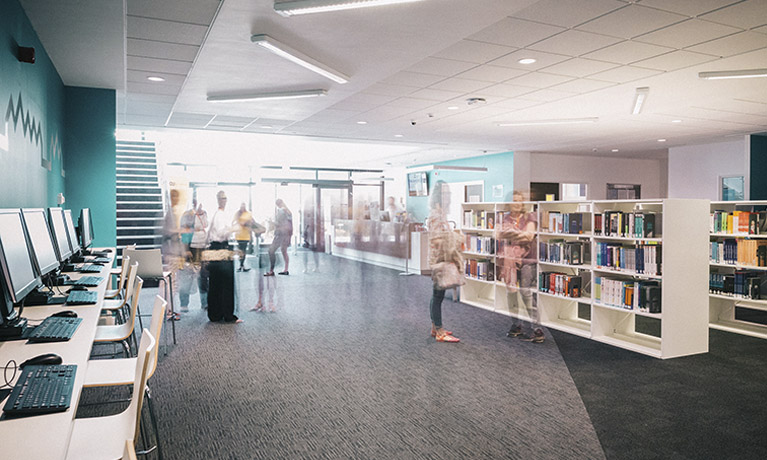 The CU Scarborough campus foyer