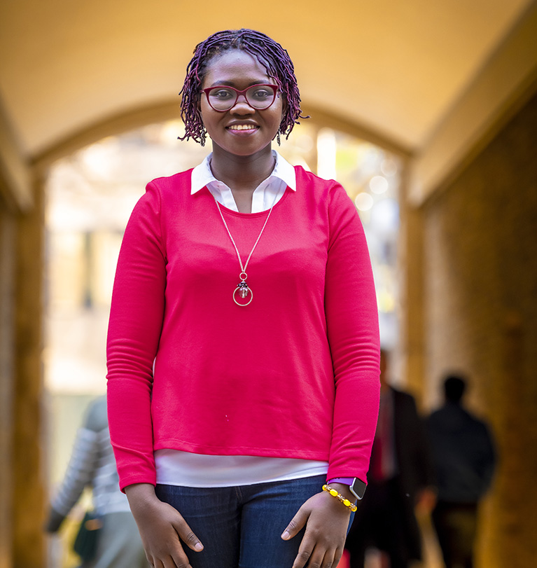 Student Eugenia on London campus.