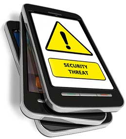 Security alert on a smartphone