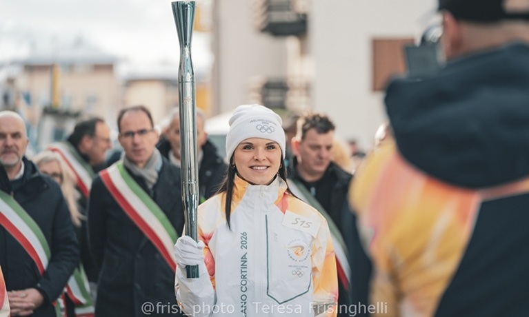 Alessia taking part in the Olympic torch relay