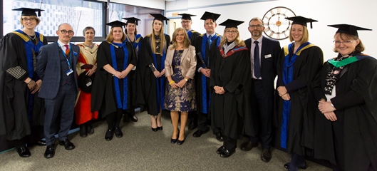 Jane Sutton congratulates first teenage cancer care grads