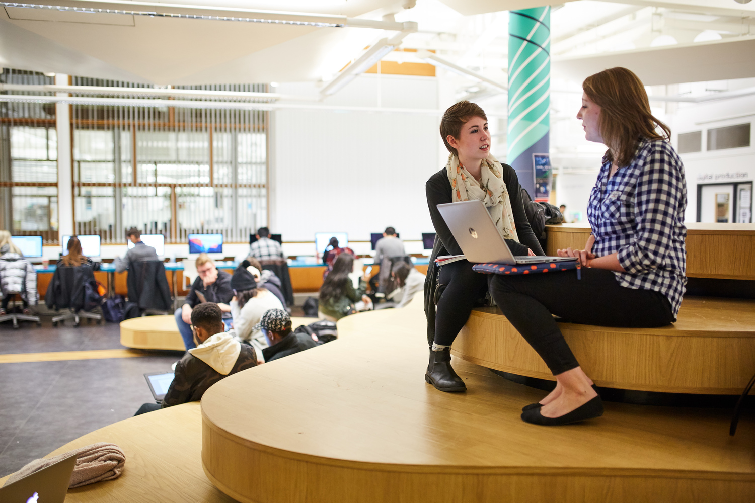 Students on 3rd floor of Coventry University Library