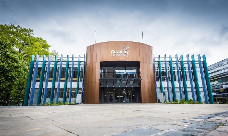 Overview of Alan Berry building in Coventry on a sunny day