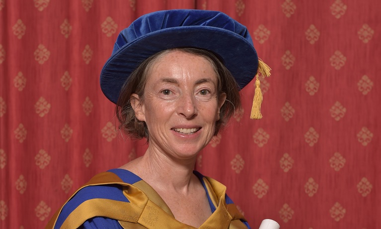 A picture of Emma Sky OBE wearing ceremonial robes