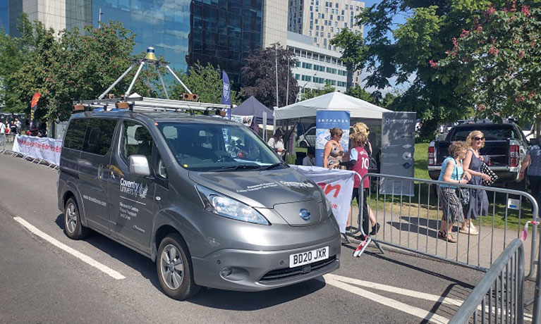 Coventry University's self-driving NissanENV 200 which was demonstrated on the streets of Coventry at Motofest 2023