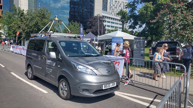 Coventry University's self-driving NissanENV 200 which was demonstrated on the streets of Coventry at Motofest 2023