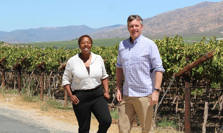 Prof David Bek and Catherine Mazhandu