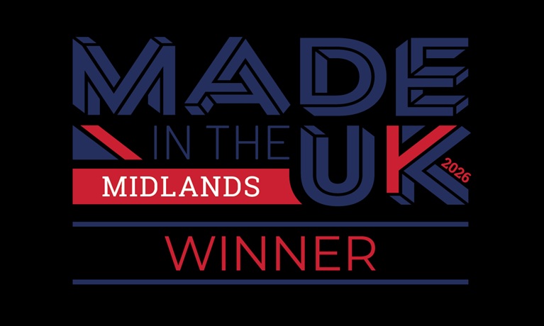 The Made in Midlands Award logo in blue and red writing
