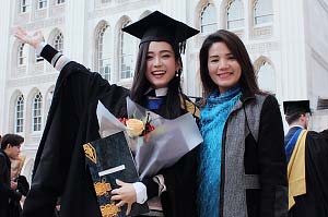 Malaysian film star Joey Leong Graduation Photo