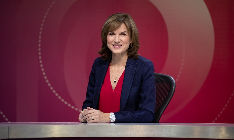 Fiona Bruce at the Question Time desk