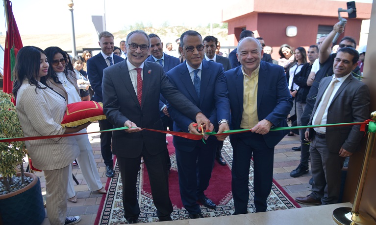 The ribbon cutting ceremony at the new campus