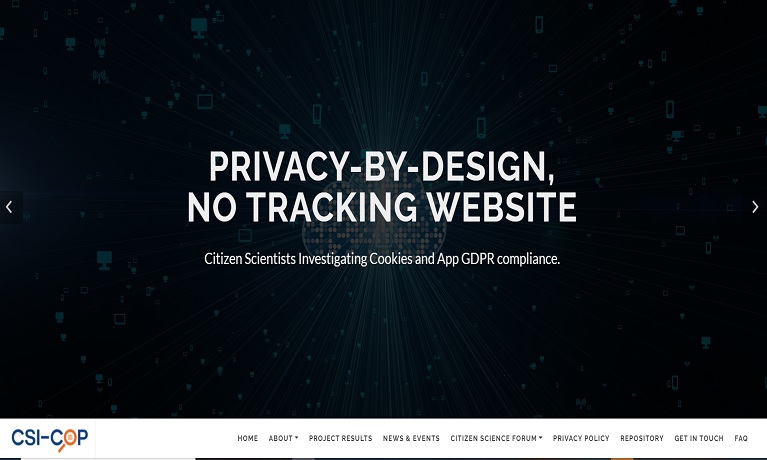 Screenshot of Privacy by Default project homepage